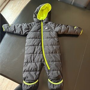 Nike Kids One Piece Footie - Black and Neon Yellow